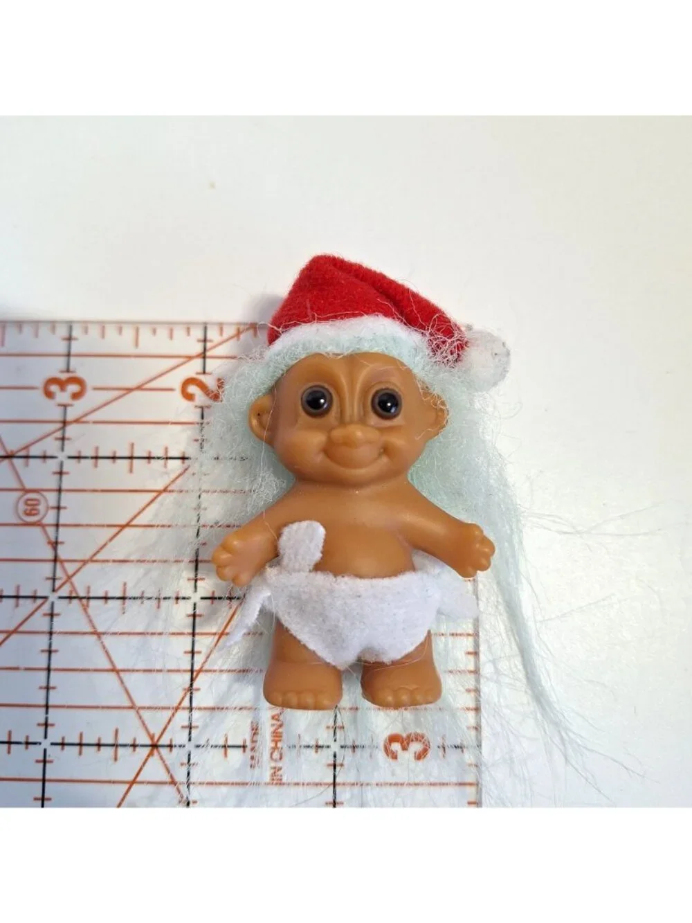 Baby Santa Troll Doll Diaper Light Blue Hair 2